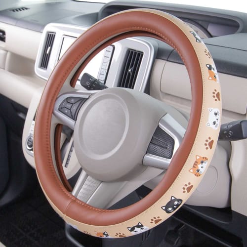 BONFORM Handle Cover Felissimo Cat Club FN Tsundere Nyan Light/Normal Car S Size 36.5-37.9cm Brown 6740-01BR