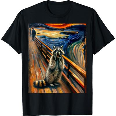 Expressionist Scream Shirt Raccoon Lovers _ Artistic Raccoon T-Shirt