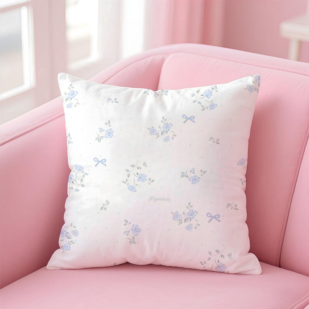 Elegant Flowers With Artistic Patterns Cushion Cover Linen Pillowcase Cover Soft Decor for Sofa Home Room
