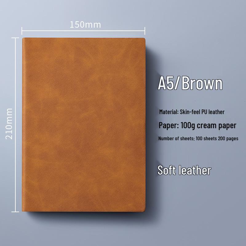 Custom A5 Office Notebook - Thick, Simple Notepad for Business Meetings, Logo Printable