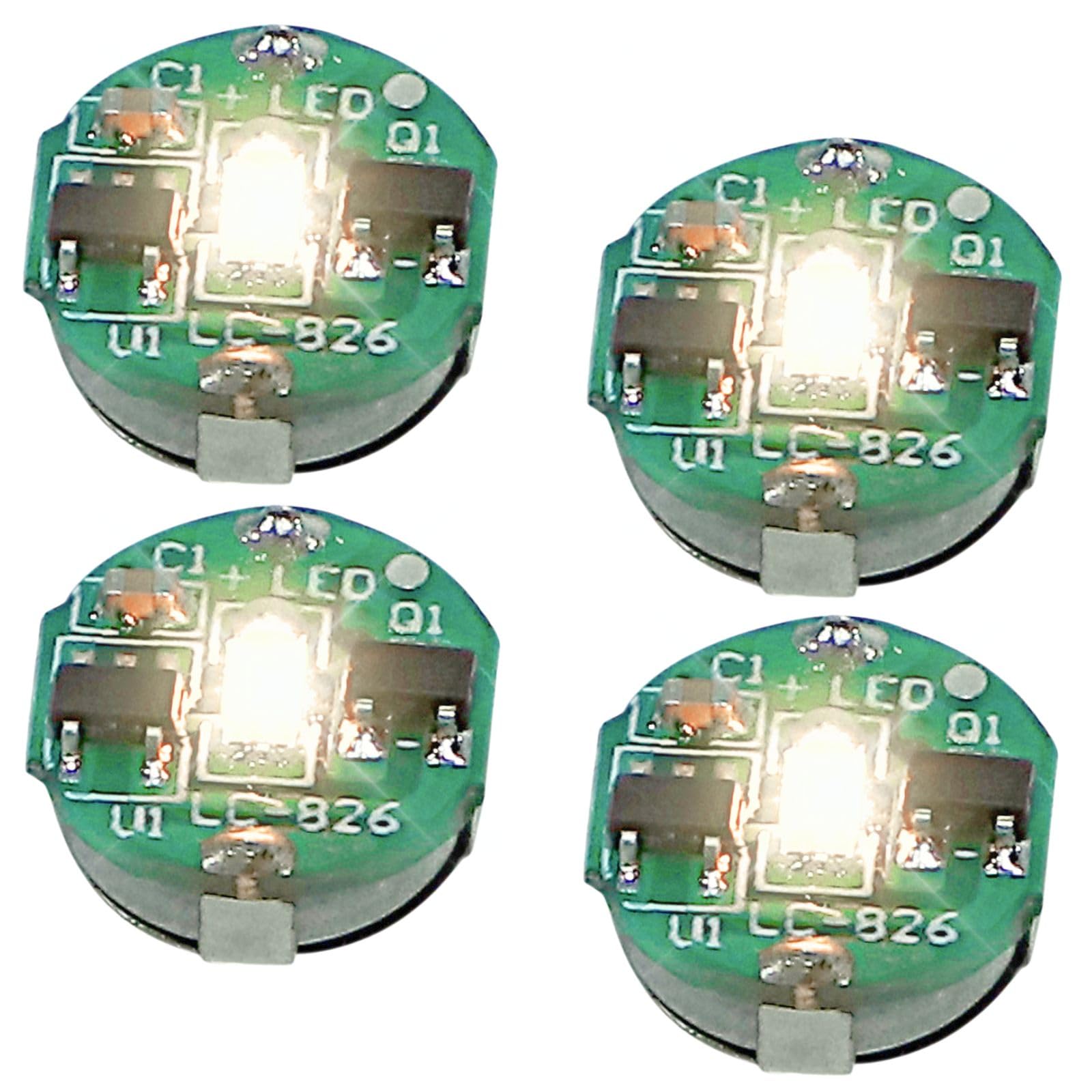 

CHASO Small LED Magnetic for Plastic Gundam Model Miniature Button Cell Battery Warm White Lights, 4-Piece Set, Switch, Wireless, Models, Figures,
