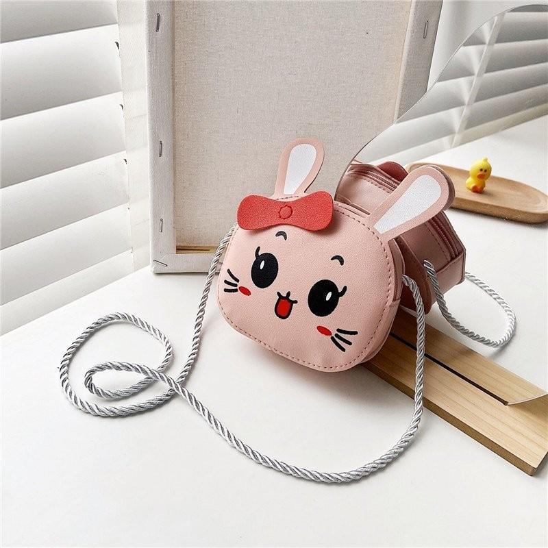 Bow Polyester Bunny Cute Childlike Cartoon Slung Shoulder Bag Is Light Super