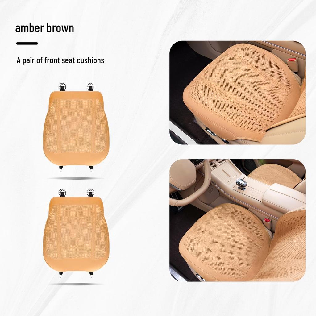 Denza Four Seasons Breathable Car Seat Cushion - Comfortable, Thin Plush, Single-Piece Cover