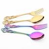 High Quality Cutlery Set Knife Fork Dessert Spoon Dinnerware Colorful Flatware Set Stainless Steel Silverware Kitchen Tableware