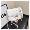 2024 New Women's Bag Casual Texture Solid Color Diamond Chain Small Bag Women's Fashion Shoulder Crossbody Small Square Bag Trendy Black