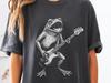Funny Frog Playing Guitar Shirt – Retro Comfort Colors Toad Music Tee, Quirky Amphibian Graphic, 90s Style Guitar Lover Gift, Cute Frog Tee