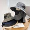 Summer Quick-Drying Boonie Hats With Neck Mask Cover Men Breathable Mesh Sun Visor Fisherman Hats Outdoor Wide Brim Bucket Caps