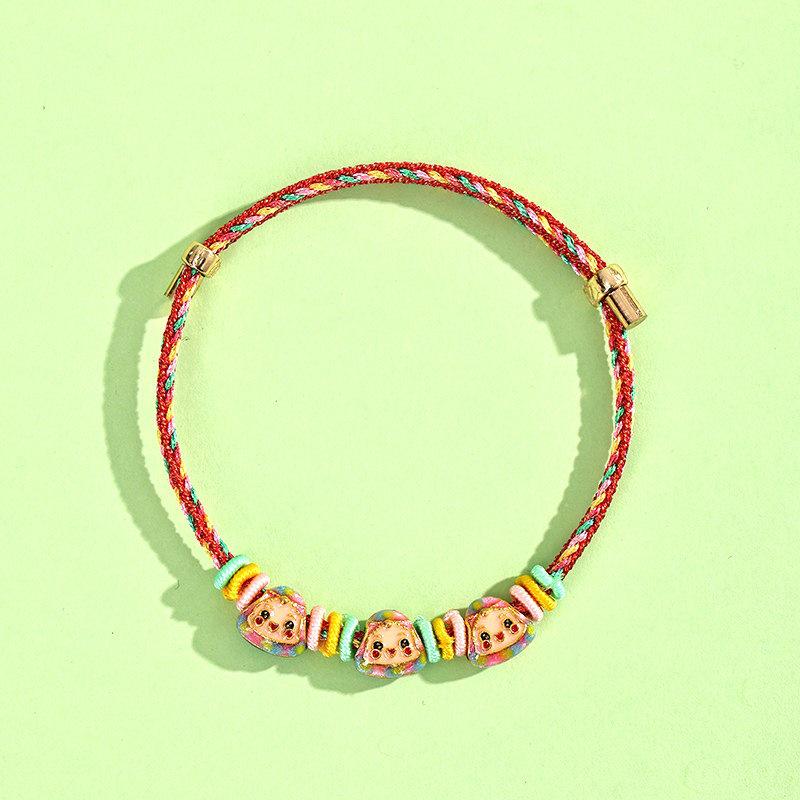 Dragon Boat Festival Tassel Pendant: Five-Color Pink Zongzi String with Gourd for Peace and Health