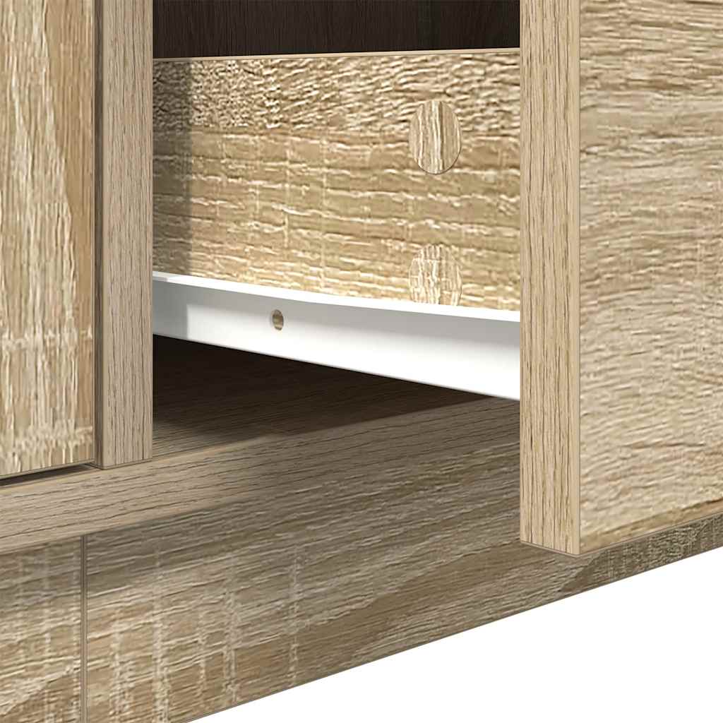 TV Stand with LED Lights Sonoma Oak 160.5x41x50 Cm