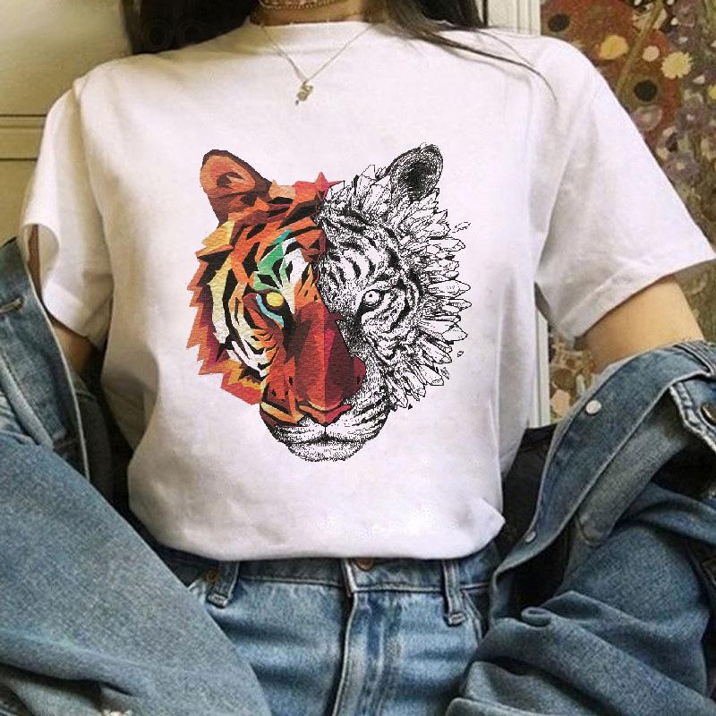 Fox Cartoon Print T Shirt Women Harajuku Casual Funny T Shir Women Clothing Tops Aesthetic Clothes Graphic T Shirts