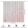 Delicate Pink Flowers Print Shower Curtain Waterproof Bath Decor for Bathroom Renovation Home Decoration White + Red Fabric Size