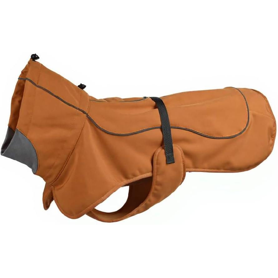 Softshell Dog Coat for Winter Walks and Hiking, Windproof and Water-Repellent Jacket with Harness Opening and Reflective Strips, Ideal Stocking