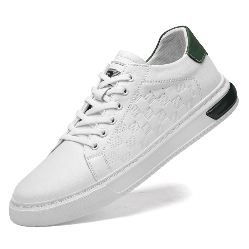 

Удобная мужская прогулочная обувь на шнуровке из натуральной кожи, мужские кроссовки, высококачественная мужская повседневная обувь 2024 года, новая обувь для скейтбординга для мужчин 45 белый