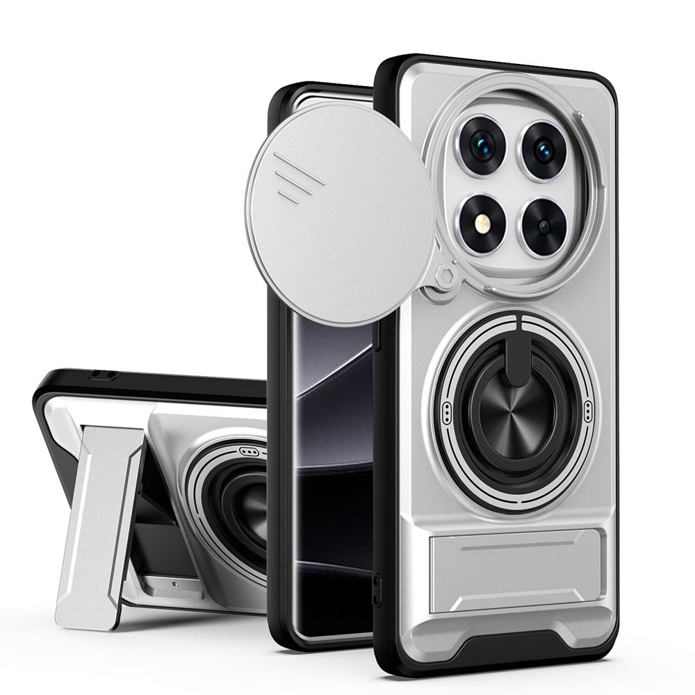 KEYSION Magnetic Phone Case for Redmi Note 14 Pro 4G 5G 14 Pro+5G Slide Camera Protection Upright Kickstand Ring Shockproof Cover for POCO X7