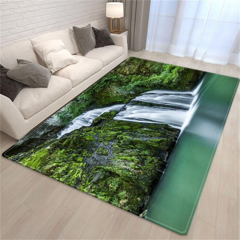 

Пейзажний візерунок Килим для вітальні Великий 3D-водоспад Журнальний столик Килимок Декоративний килимок проти ковзання для підлоги 150x220cm
