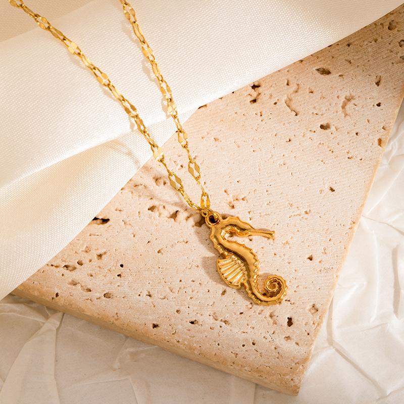 

Fashion Ocean Pendant Necklaces For Women Girls Stainless Steel Starfish Charm Choker Chains Clavicle Necklace Jewelry A6