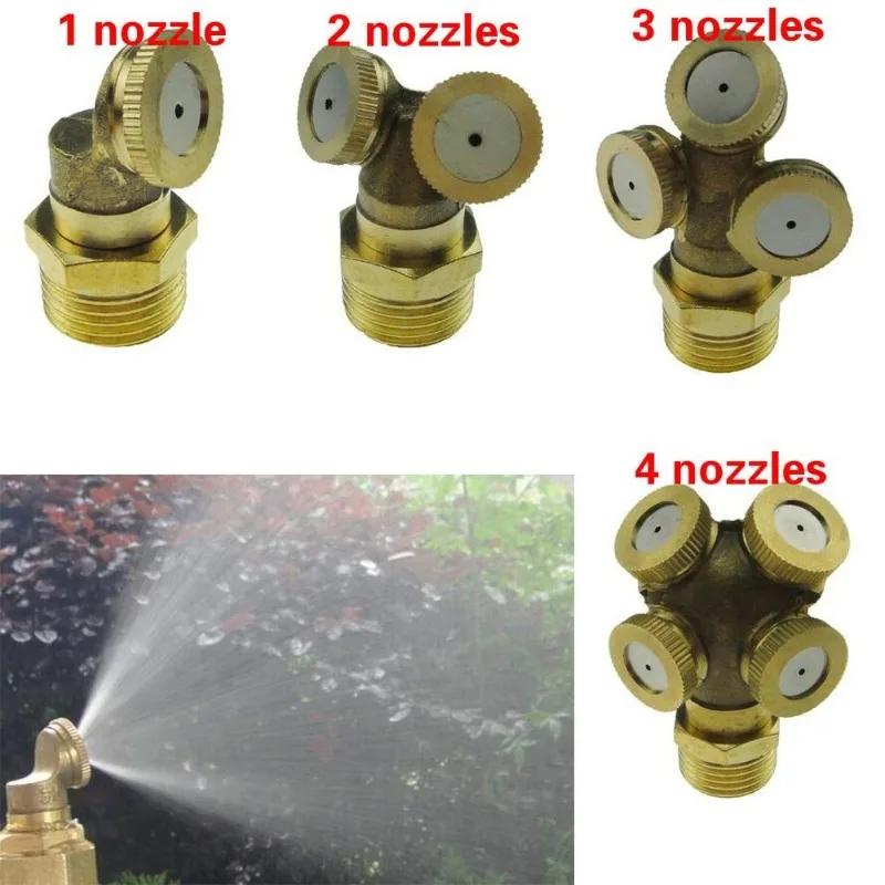 1Pc 1/2" Misting Nozzle Brass Atomizing Spray Fitting Nebulizer Hose Connector Water Sprinkler Adjustable Garden Lawn Irrigation