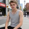 Herren Weste Sommer Ärmellos Rundhals Schlank Passend Tanktops Einfarbige Sport Fitness Camisole Täglich