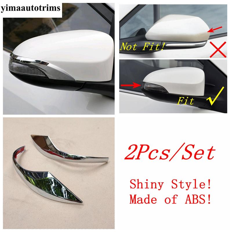 Rearview Mirror Strip Decoration Protection Decoration Cover Trim For Toyota C-HR CHR 2016 -  Chrome Accessories Exterior