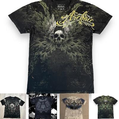 Vintage Skull Pattern Tops Summer Men's Y2K Aesthetic Streetwear Graphic Tee Punk Oversized Outdoor Women's Clothing Top