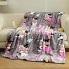 Cartoon Cow Heart Print Blanket bedroom Blanket for Livingroom Couch lunch break Soft throw for Friend's festival Gift