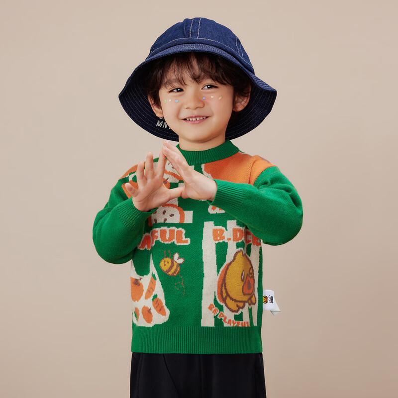 

B.Duck Boys Crewneck Cartoon Knit Sweater 120CM