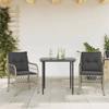 VidaXL 3-piece Bistro Set and Light Grey Cushions Braided Resin 3212166