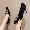 Fashion Large Size Women's Pumps 2025 Brand Designer Luxury Rhinestone Woman High Heels  Fashion Pointed Toe Ladies Wedding Party Shoes