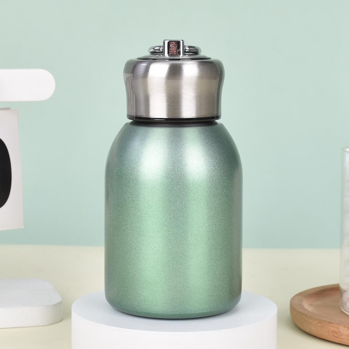 

Модная маленькая чашка из нержавеющей стали для кубиков жира с кольцом для переноски, двойная вакуумная термос-чашка из нержавеющей стали 300ml