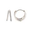 Double-layer Simple Unilateral Zircon Ear Buckle Women's Simple Fashion Plain Trendy Daily