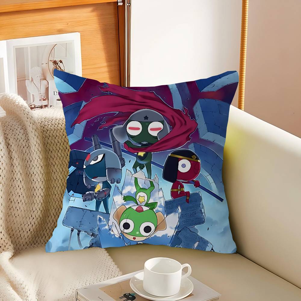 ANMIE Забавный K-Keroro Gunsou Лягушонок Персонализированное Фото Текст Домашние Декоративные Подушки Бытовые Подарки 45x45см 16x16Inch