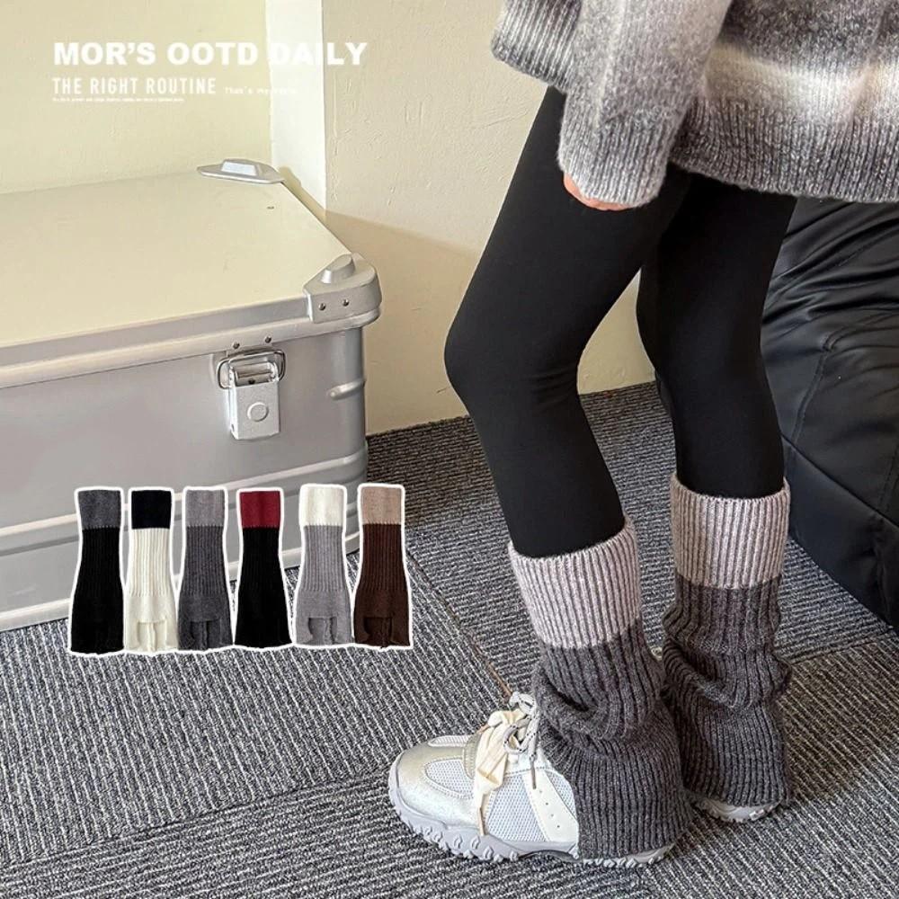 Harajuku Children's Leg Warmers Japanese Style Knitted Foot Cover Fashion Kids Long Socks  Winter