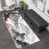 Ink Plum Blossom Long Runner Rug Collection Non Slip Wear Resistant Soft Washable Hallway Kitchen Laundry Room Decor Rug
