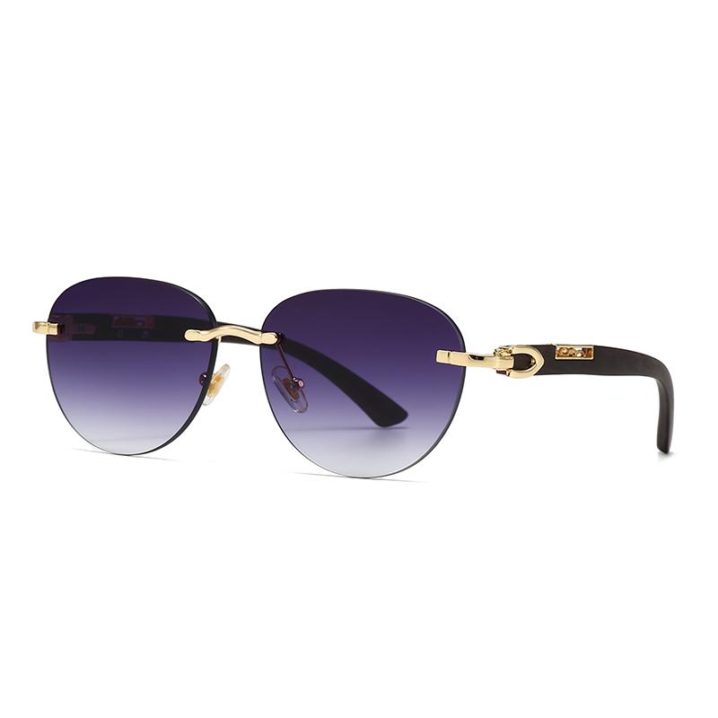 Foreign Trade Cross-Border Metal Round Sunglasses Modern Retro European and American Star Trendyy Street Style Sunglasses 3073