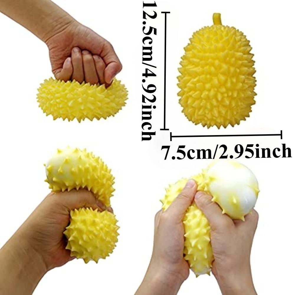 Soft Durian Squishy Stress Balls Squeeze Toys Stretchy Fruit Stress Relief Squeeze Ball Squishy Fidget Toy for Adults Kids