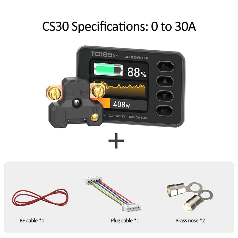 TC169SE High Precision Coulombmeter DC6-60V Color Screen Lithium Battery Capacity Tester Indicator Power Meter Ammeter Voltmeter