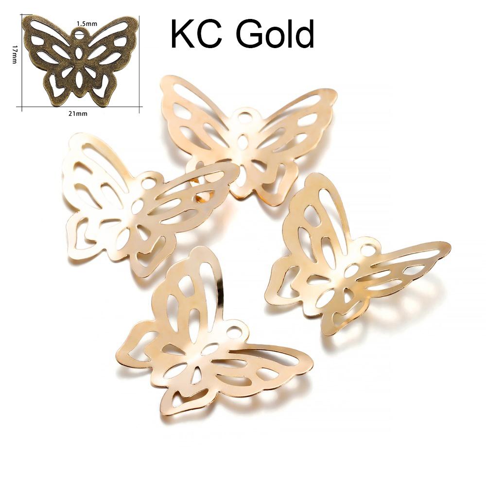 100pcs/lot Butterfly Filigree Wraps Connectors Charm DIY Jewelry Accessories Findings Supplies For Jewelry Making