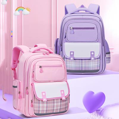 Mochila infantil fofa casual para meninas da escola primária, mochila espaçosa e à prova d'água para estudantes