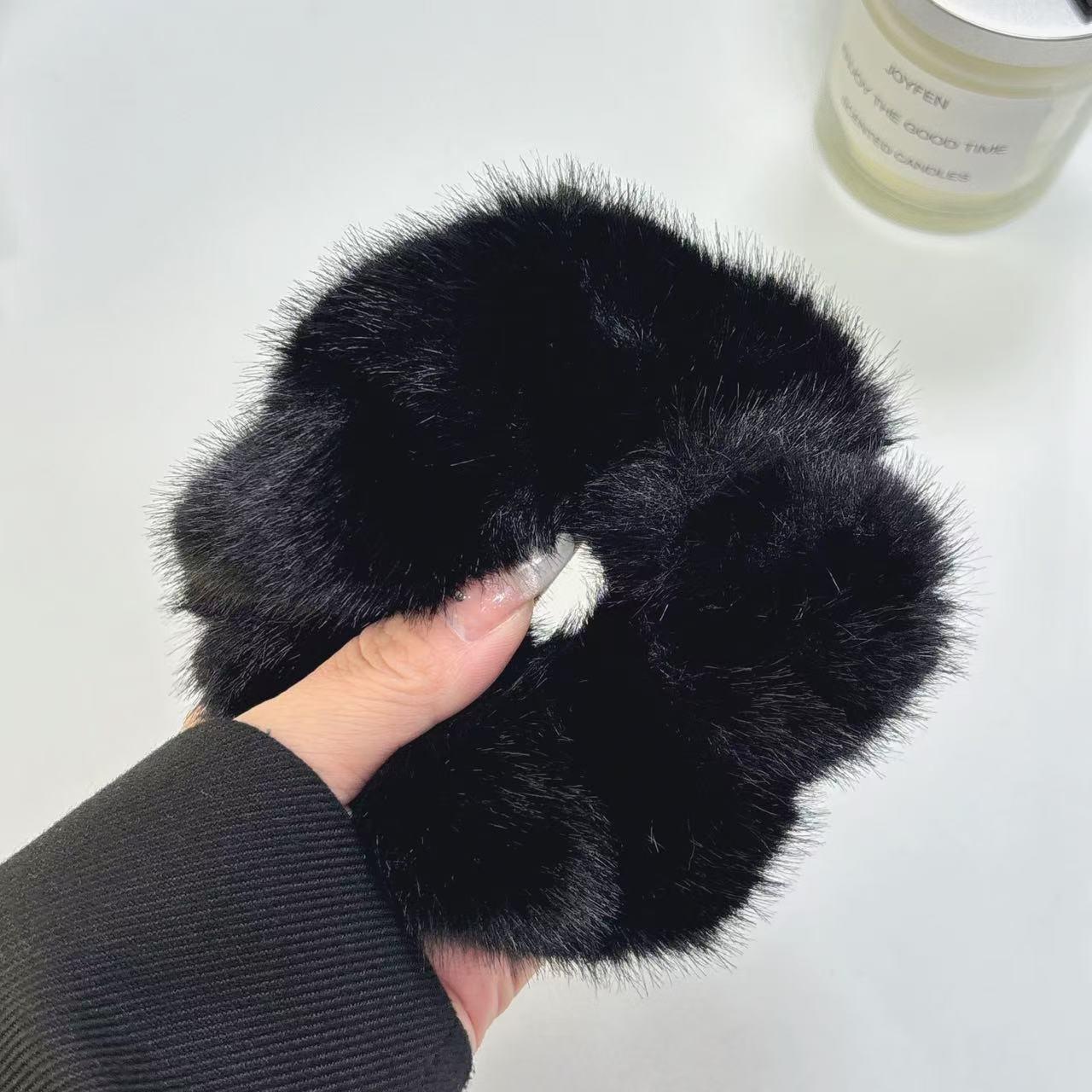 

2024 Французская ретро-резинка для волос и повязка на голову из искусственного меха норки на осень/зиму