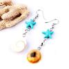 Starfish Dangle Earrings with Conch for Sensitive Ears Handmade Sea Inspired Ear Accessories Earwear for Trendy Women