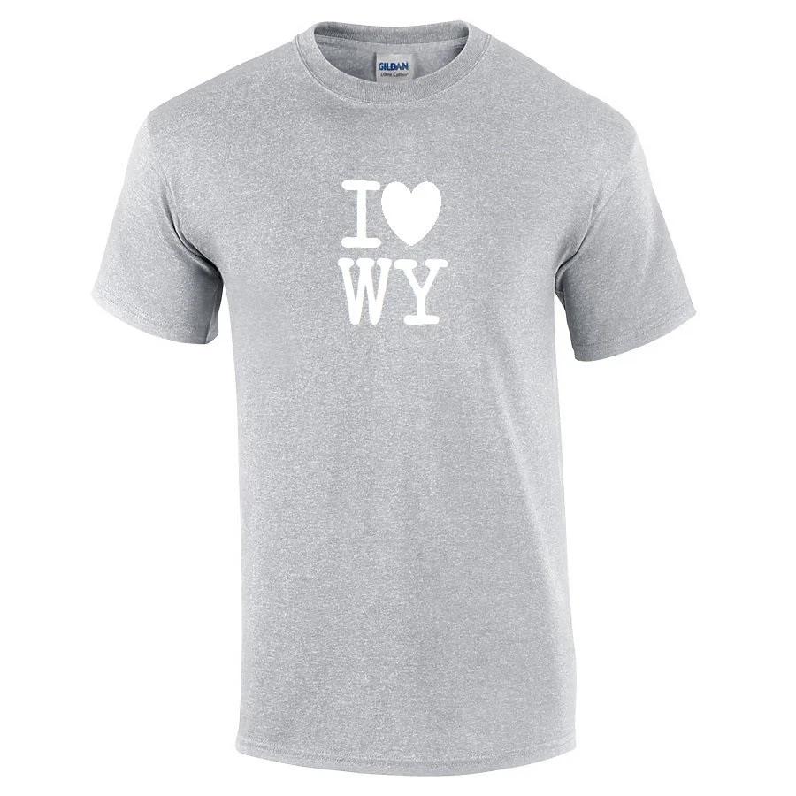 

I Heart Love WY Shirt Wyoming The Equality State Gray White Gift T-Shirt S-5XL 3XL