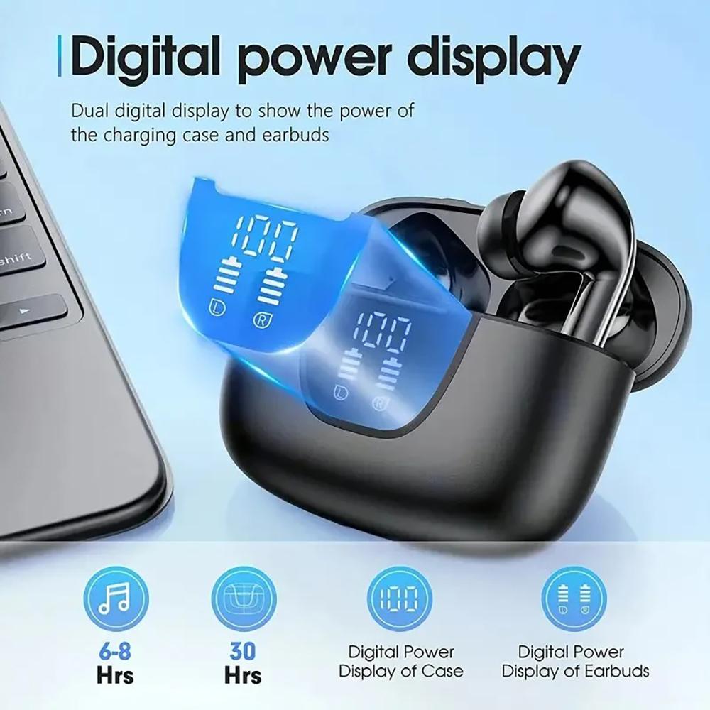 Bluetooth 5.4 Earphones Wireless Headphones HiFi Stereo Noise Reduction in-ear Earbuds Digital Display Gaming Headsets