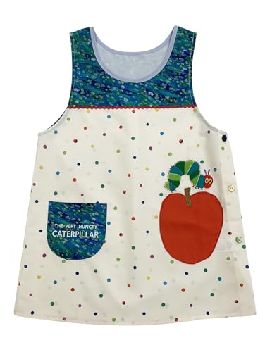 Atelier Momo and Momo: The Very Hungry Caterpillar World of Eric Carle Apron, Side Opening, Polka Dot Pattern, Cream, Women s, M-L, ECA44012-52