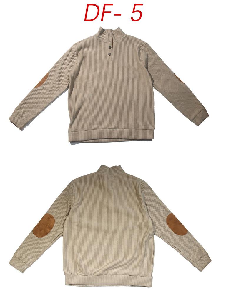 American Style Jacquard Ribbed Stand Collar Western Cowboy Men's Long Sleeve Sports Hoodie