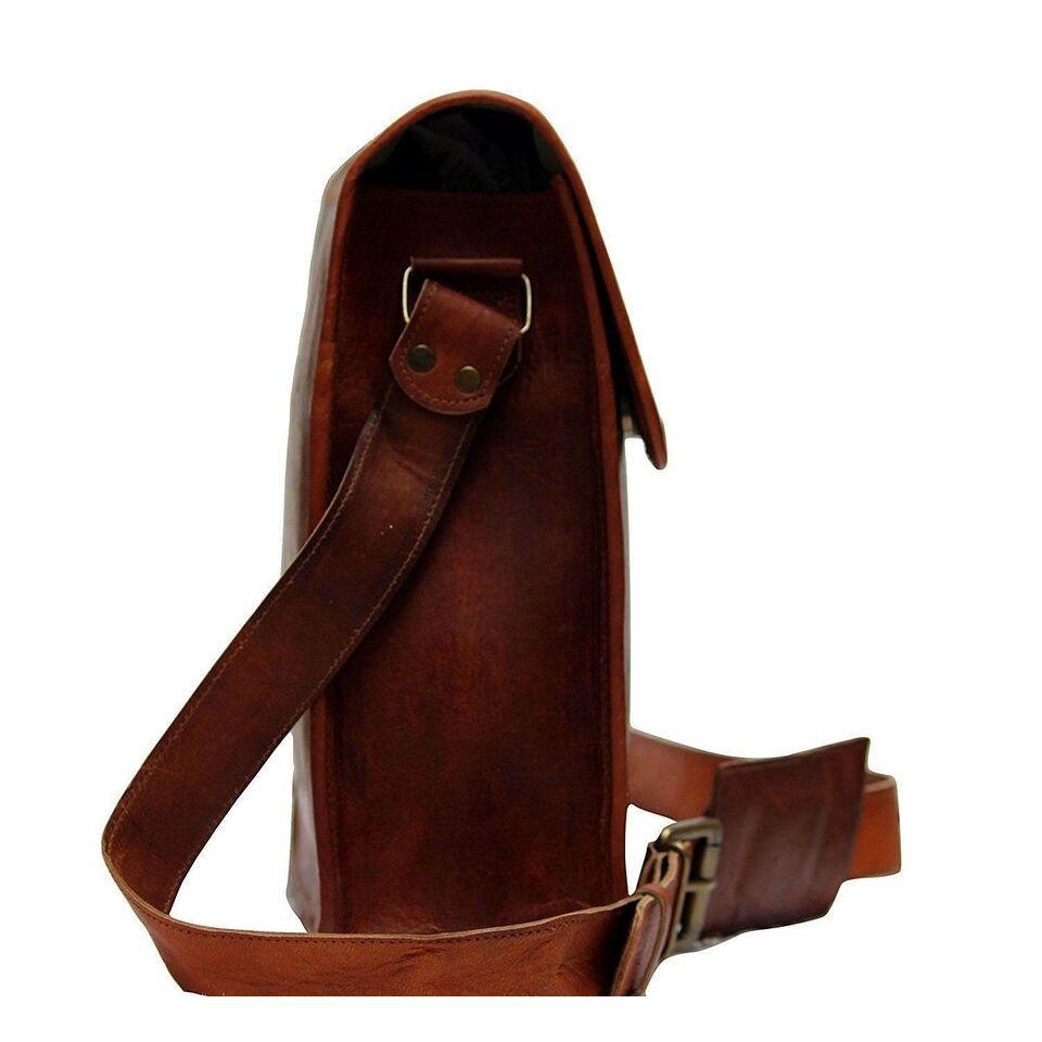 Skórzana torba listonoszka na ramię w stylu vintage, męska, teczka na laptopa