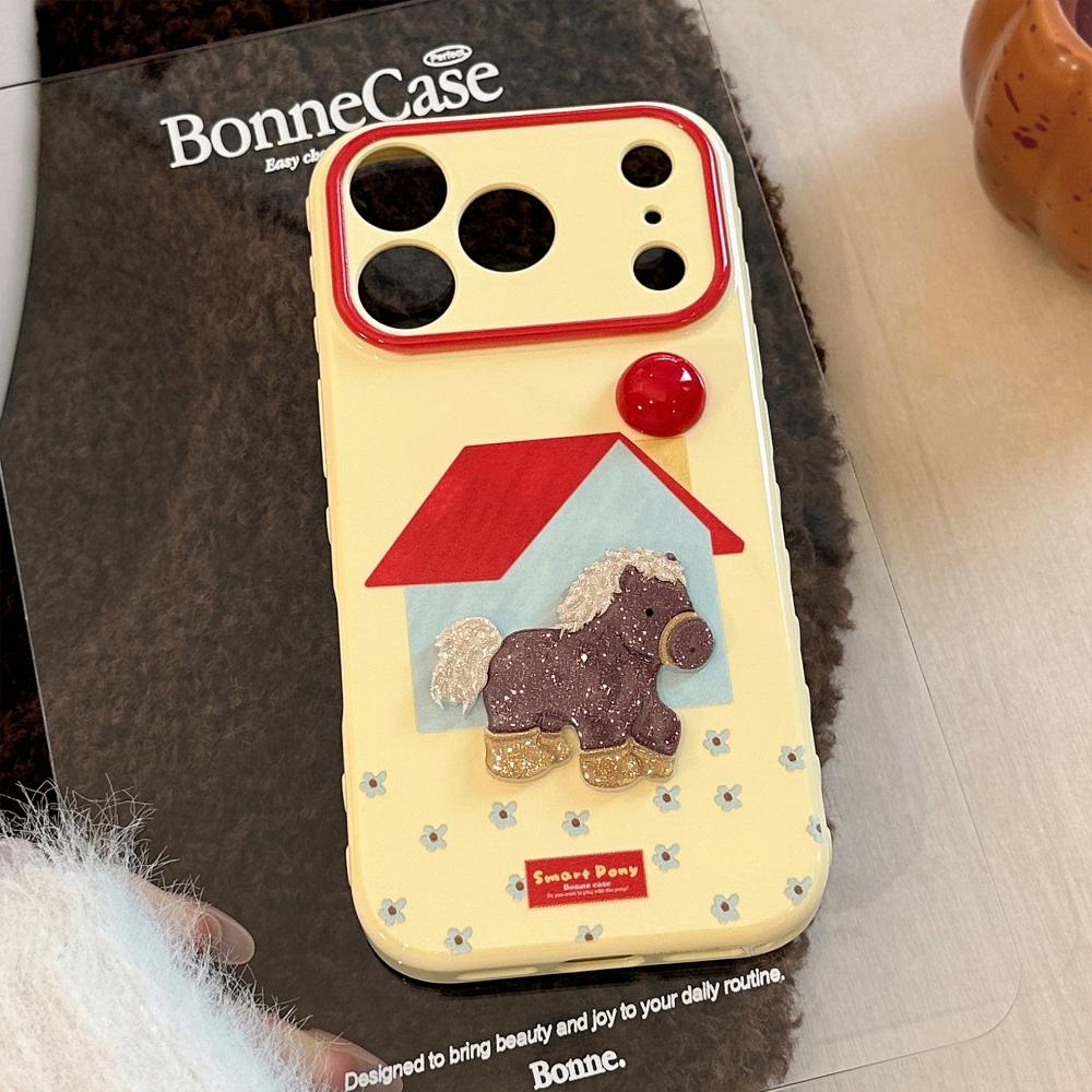 Hongri Pony Mobile Phone Case Iphone17promax Is Suitable for Apple 16 Three-dimensional Cartoon 15 National Style 13 Soft Cover 11
