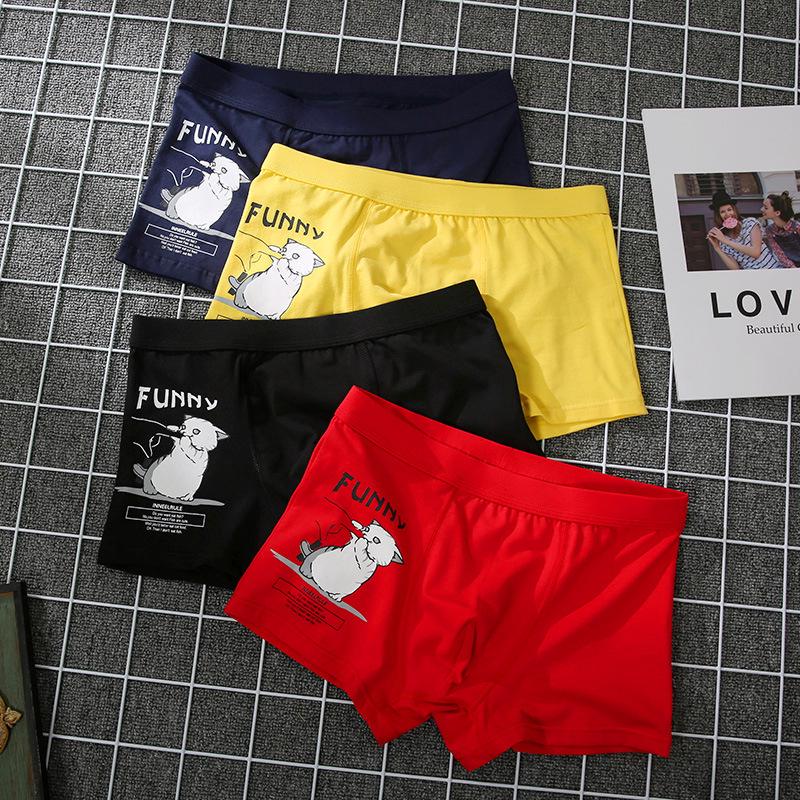 Men's Comfortable Cotton Crocodile Cartoon Print Boxer Briefs