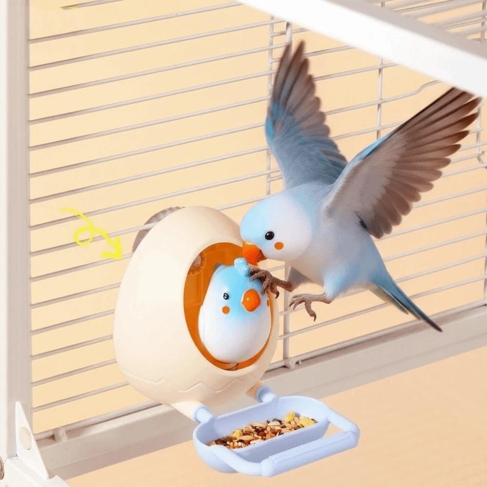 Eggshell Bird Bird Food Dispenser Bite Resistant Bird Standing Stick  Cage Accessory