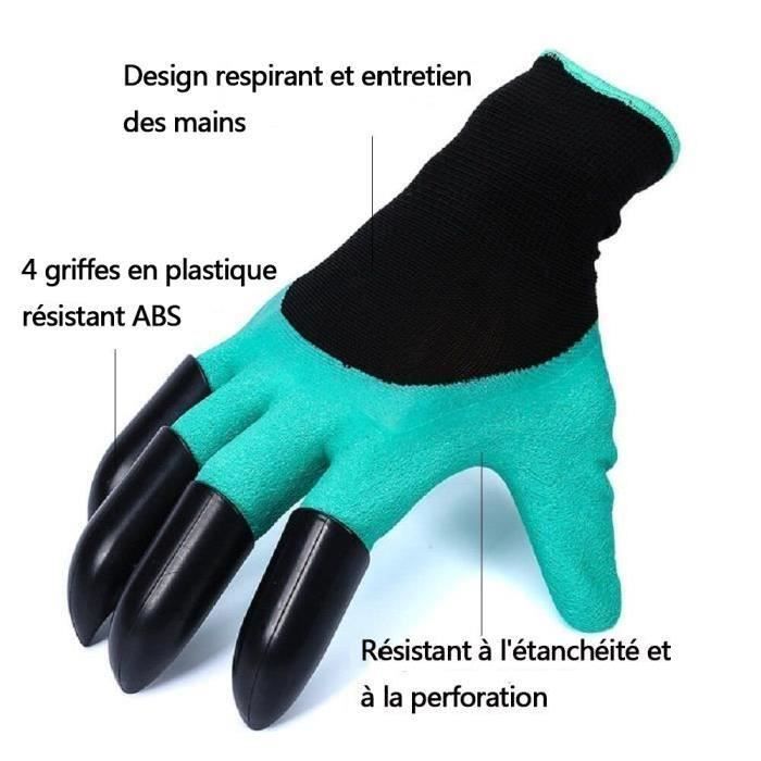 Gants de jardinage avec griffes pour creuser et planter - The Garden Genie Gloves