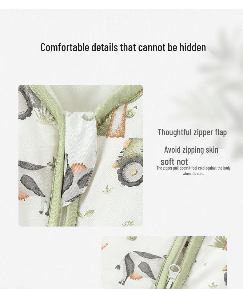 Adjustable Thickened Anti-Kick All-Cotton Baby Sleeping Bag for All Seasons